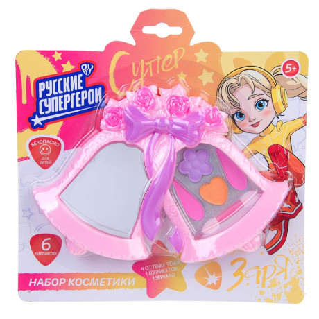 BY Русские Супергерои Набор детской косметики: тени для век, аппликатор, зеркало, #71009A