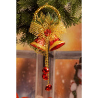 Подвеска Т042 Колокольчики 29см красн/золот (180)