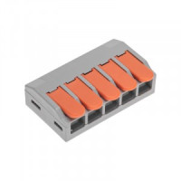 REXANT Клемма универс. СМК 222-615/221-615, 5-проводная серая 0,5-4/6 мм2 (15 шт/уп) цена/шт 07-5273