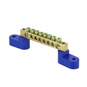 EKF Шина N "Ноль" (нул.) 6х9мм 8 отв. синий (2 изолятора "стойка", латунь) sn0-63-08-2