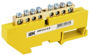 IEK шина PE "земля" на DIN-изол ШНИ-6х9-8-Д-Ж
