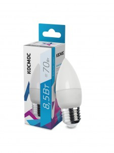 Космос свеча  E27 8,5W (8W) (740lm) 4500K 4K матов. 99x37 LkecLED8.5wCNE2745