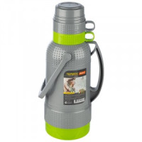 Термос PRATICO 3,2л стеклянная колба, пластик корпус, 2 чашки, серо-зелен упак-пакет 106672 Mallony