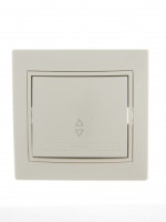 Lezard Мира выкл. СУ 1 кл. 10А (проходн.) крем. (корпус PC) 701-0303-105