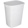 Корзина для белья с откидной крышкой, 50 л, 43х35х53 см, пластик, белый