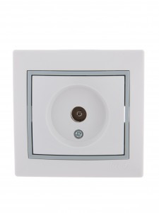 Lezard Мира роз. TV СУ 1 мест. бел. с серой вставкой (RG6, проходн.) (корпус PC) 701-0215-129