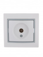 Lezard Мира роз. TV СУ 1 мест. бел. с серой вставкой (RG6, проходн.) (корпус PC) 701-0215-129