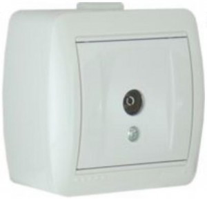 Lezard Ната роз. TV ОУ 1 мест. бел. (RG6, проходн.) (корпус PC) 710-0200-129