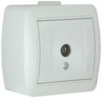 Lezard Ната роз. TV ОУ 1 мест. бел. (RG6, проходн.) (корпус PC) 710-0200-129