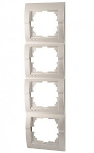 Lezard DERIY рамка 4 мест. верт. металлик серый