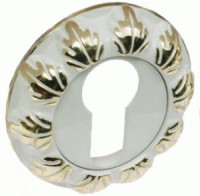 Накладка на цилиндр круг. РЕНЦ, белый/золото блестящее INET 10 W/GP
