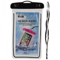 Водонепроницаемый чехол-кейс со шнурком ECOS W-77, черный цв 6477
