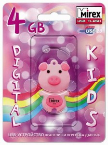 Флэш-диск USB 4 ГБ  Mirex PIG PINK 4GB (ecopack)