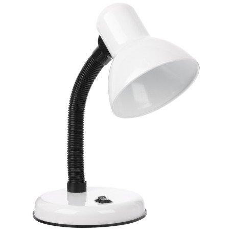 FORZA Лампа настольная, Е27, 28см, 40Вт, 220В, с выключателем, шнур 75 см, белый