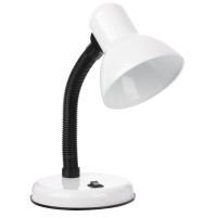 FORZA Лампа настольная, Е27, 28см, 40Вт, 220В, с выключателем, шнур 75 см, белый