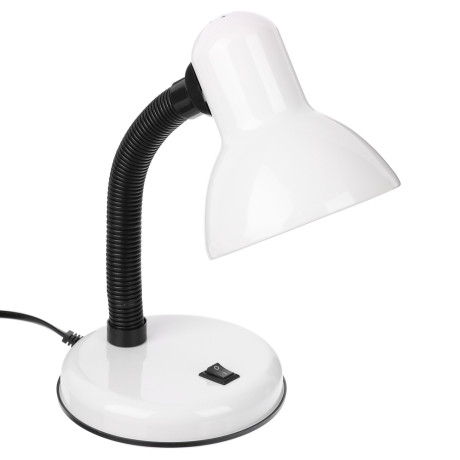 FORZA Лампа настольная, Е27, 28см, 40Вт, 220В, с выключателем, шнур 75 см, белый