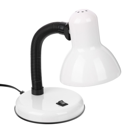 FORZA Лампа настольная, Е27, 28см, 40Вт, 220В, с выключателем, шнур 75 см, белый
