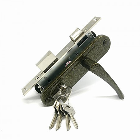 Замок врез ЗВ7-70.4 Зенит (бронза, м/о-70мм, 5кл.) с ручками   \15