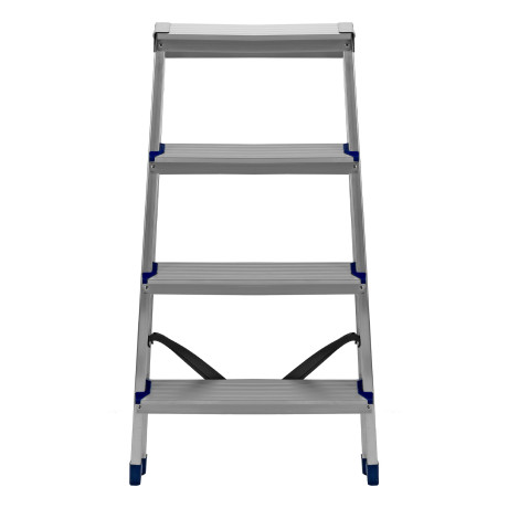Стремянка двусторонняя 4 ступени, алюминиевая, Сибртех