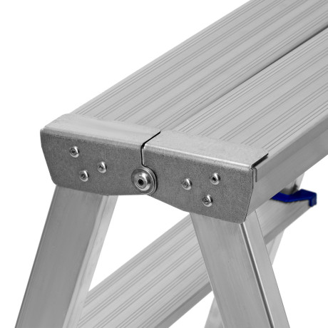 Стремянка двусторонняя 4 ступени, алюминиевая, Сибртех