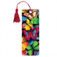 Закладка д/книг с линейкой 3D BRAUBERG &quot;Бабочки&quot;, декор. шнурок-завязка 125748