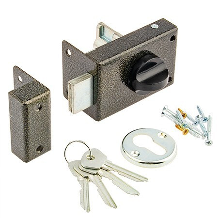 Замок накл ЗН-1 Омега (бронза)  прямоуг. ригель, 4 англ.ключа   \30