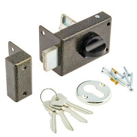 Замок накл ЗН-1 Омега (бронза)  прямоуг. ригель, 4 англ.ключа   \30