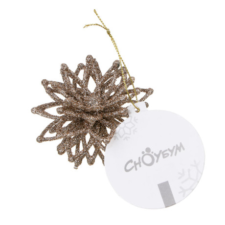 СНОУ БУМ Цветок 1 шт, 9 см, пластик, 26-821