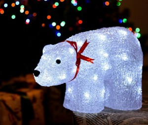 Фигура новогод. Белый медведь 2.5W 40LED белый 34x12x23см ULD-M3423-040/STA  IP20 Uniel