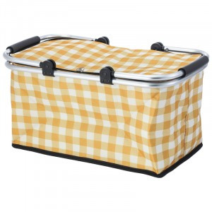 Термосумка складная с алюминиевым каркасом CB-7046-2 жёлтая клетка, 48*27*24см 104857 Ecos