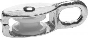 Блок ЗУБР одинарный, оцинкованный, нейлоновый шкив, 8x30мм, ТФ5, 6 шт