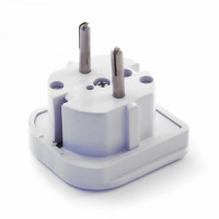Gembird Переходник сетевой A-AC-UKEU-001, с евро, амер. вилки на российскую, EU,UK в RU, круг.,бел.