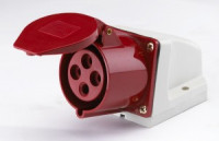 DEKraft силовая розетка CEE 124 стационарная 3Р+РЕ 32А 380В IP44 РС-102 26032DEK (10!)