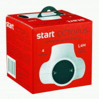 СТАРТ  сет. адаптер-разветв. 2роз. 16А шторки, земля, выкл SPA1/2-ZD Octopus 4/12 (Р)