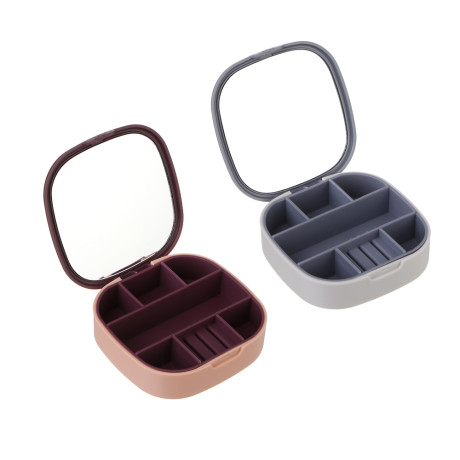 Шкатулка для украшений, 10x10x3 см, пластик, 2 цвета