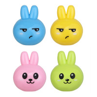 Точилка с контейнером в форме зайчика, 1 отверстие, пластик, металл, 5х3,5 см, 3 дизайна