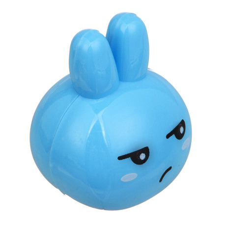 Точилка с контейнером в форме зайчика, 1 отверстие, пластик, металл, 5х3,5 см, 3 дизайна