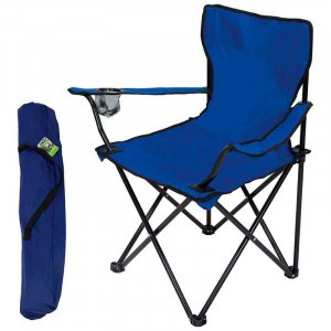 Кресло складное 50х50х80см до 120кг, син., подлокотник (ПЭ600D/сталь 16х06мм) DW-2009H Ecos 993072