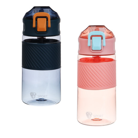 Бутылка спортивная для воды с силиконовым поильником тм BY SPORT, 500мл, 18,5x8,5см, 500мл, PC, 2 цв