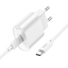hoco. Комплект зарядное устройство с кабелем модель C109A, USB-С 20W PD, каб C-C 1м, цвет: белый