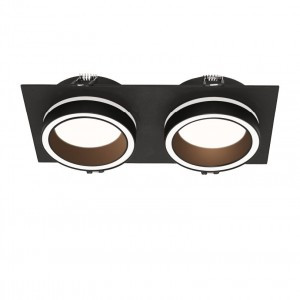 WOLTA св-к встраиваемый LUCE двойной IP20 под лампу GX53 чёрный BL 220x110x45 WDL-GX53/06BL-02