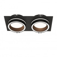 WOLTA св-к встраиваемый LUCE двойной IP20 под лампу GX53 чёрный BL 220x110x45 WDL-GX53/06BL-02