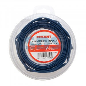REXANT Трубка термоусадка ТУТ 3/1,5 мм синяя, l ролика=2.44м (8ft) BL 29-0005