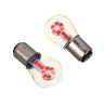 ЕРМАК Лампа светодиодная T15, (18 SMD-3030,BAY15d), 12В,красный, 2 шт., блистер