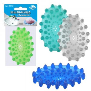 Мыльница "Пузырьки", овал, 11*7,5см (кратность 5шт!!!), пластик МТ76-7 Мультидом
