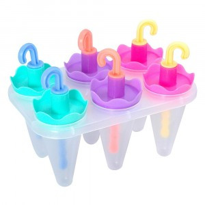 Форма д/мороженого "Яркие зонтики", 6 ячеек (кратность 6шт!!!), пластик VL80-353 Мультидом