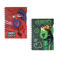 Ледибаг/Супер-Кот Записная книжка А5, 96л., тв.обл., спираль, окно, вращ.элемент, серия &quot;Кор&quot;, 2 диз