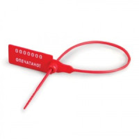 Пломба пласт. номерная, самофиксир., длина раб. части 220мм, красная, 1000шт/уп, цена за уп. 600805