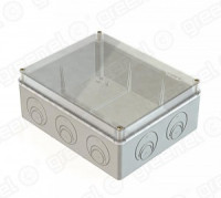 GREENEL Коробка ОУ 240х195х90мм прозр. крышк IP55 вводы(D25)-3шт (D32)-2шт монт. плата (6шт) GE41346