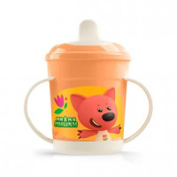 Поильник с ручками и декором "МИ-МИ-МИШКИ" 320мл оранжевый 431328408 Бытпласт